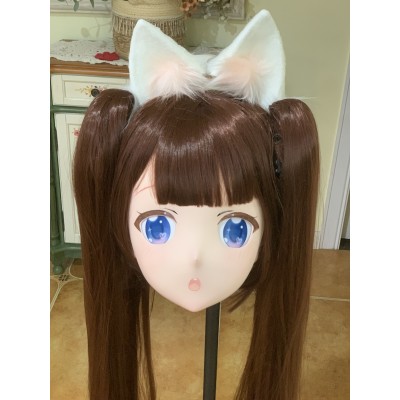 (AL13) Customize Character Female/Girl Resin Half/ Full Head With Lock Cosplay Japanese Anime Game Role Kigurumi Mask (AL13) Customize Character Female/Girl Resin Half/ Full Head With Lock Cosplay Japanese Anime Game Role Kigurumi Mask